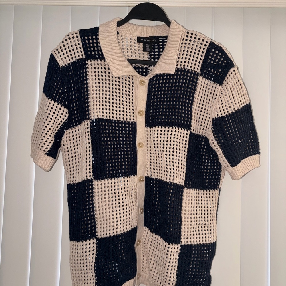 Checkered Knit Men's Shirt